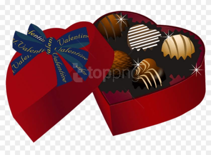 Free Png Download Valentine Red Heart Chocolate Box - Box Of Chocolates Clipart Transparent Png #3956724