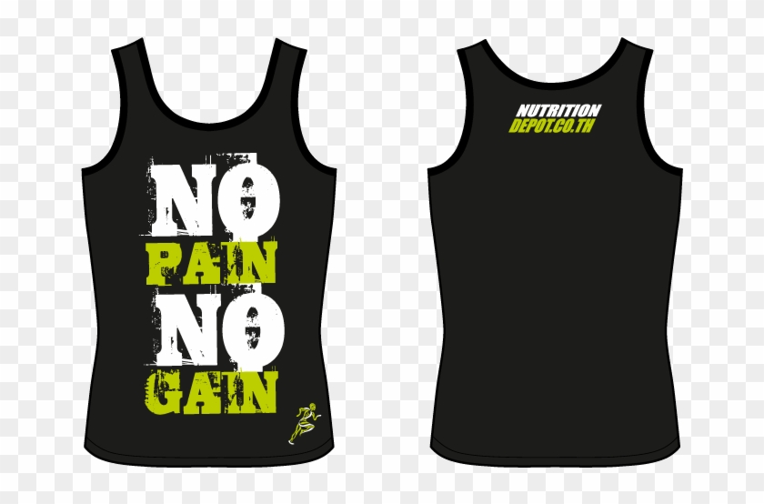 Singlet-no Pain No Gain - Active Tank Clipart #3956896
