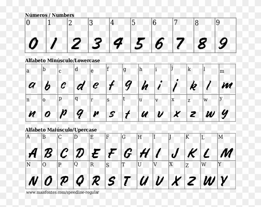 Font Details Speedline Regular - Fontes Numeros Script Clipart