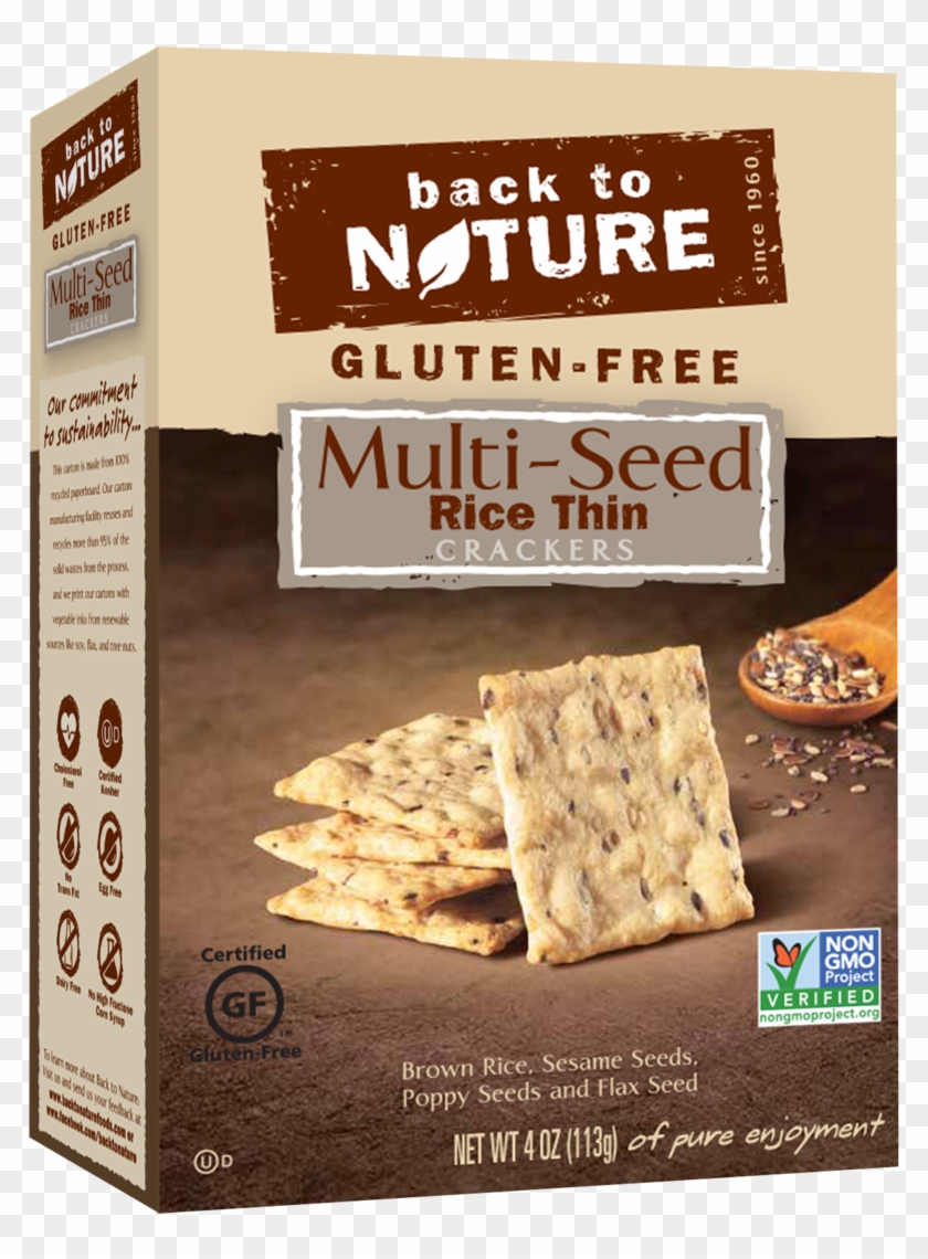 Back To Nature Multi-seed Rice Thin Crackers Healthy - Back To Nature Stoneground Wheat Crackers Clipart #3956990