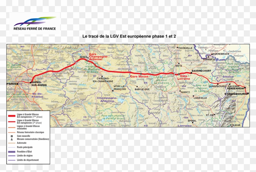 Lgv Est Phase 2 Opening Completes Paris Strasbourg - Lgv Est Phase 2 Clipart