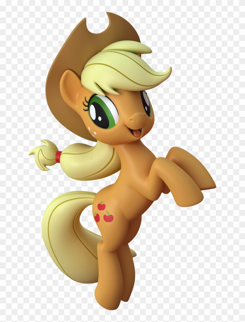 3d, Applejack, Pony, Safe, Simple Background, Solo, - Cartoon Clipart