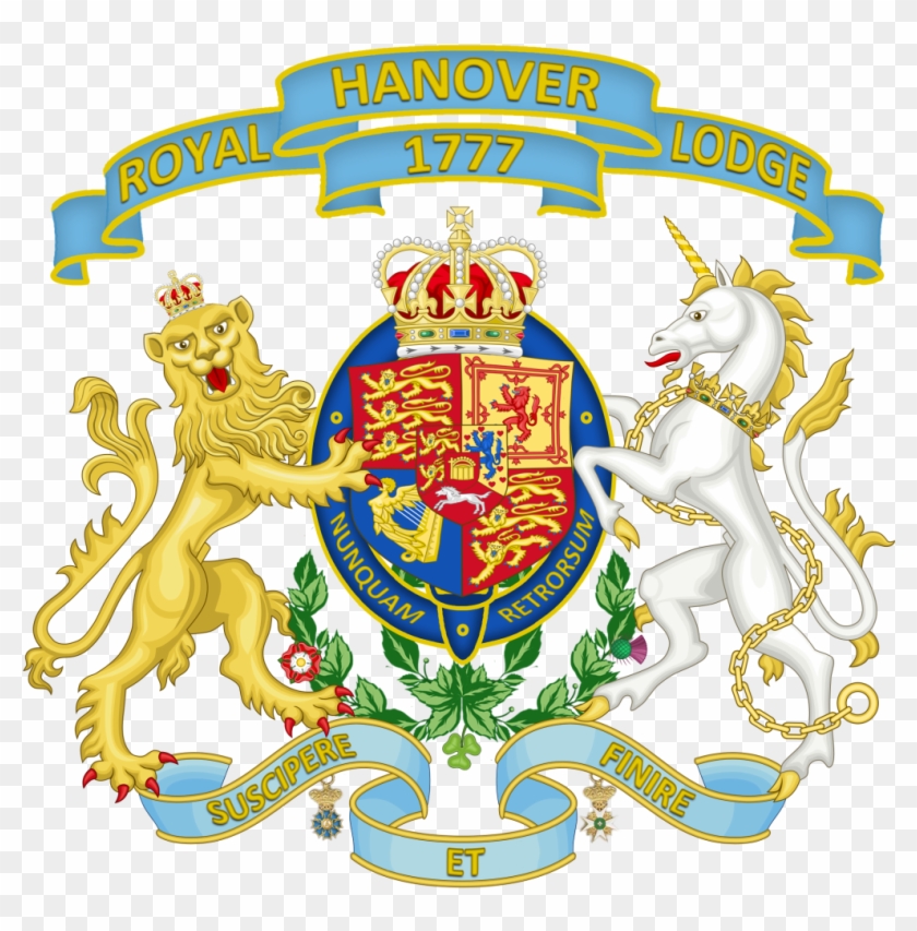 Royal Hanover Lodge & Middlesex Masons - Royal Coat Of Arms Clipart #3958652
