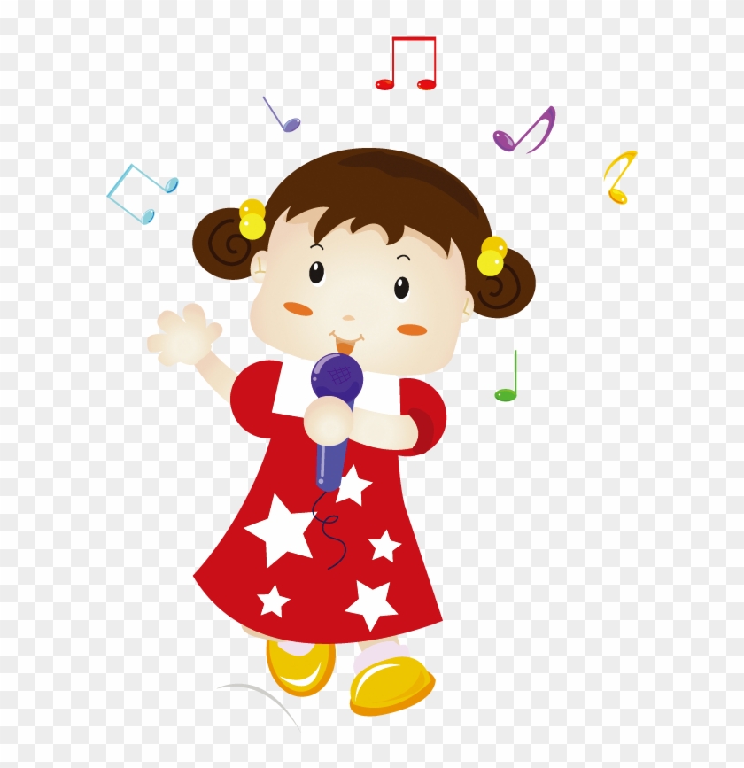 Vector Free Stock Animation Cartoon Pretty Girl Singing - 男孩 女孩 Clipart #3958744