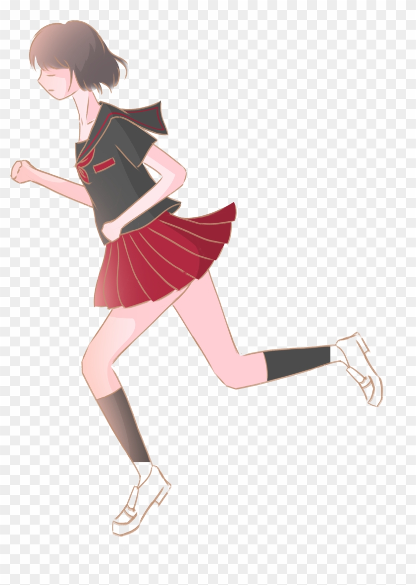 Character Element Running Girl Png And Psd - Psd Clipart #3958879