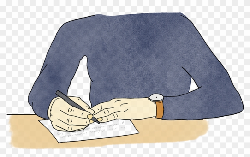 Illustration Of Person Writing Letter - Bowie Knife Clipart