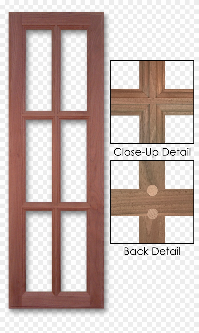 700 Black Walnut Mullion Grid Close-up Details Front - Home Door Clipart