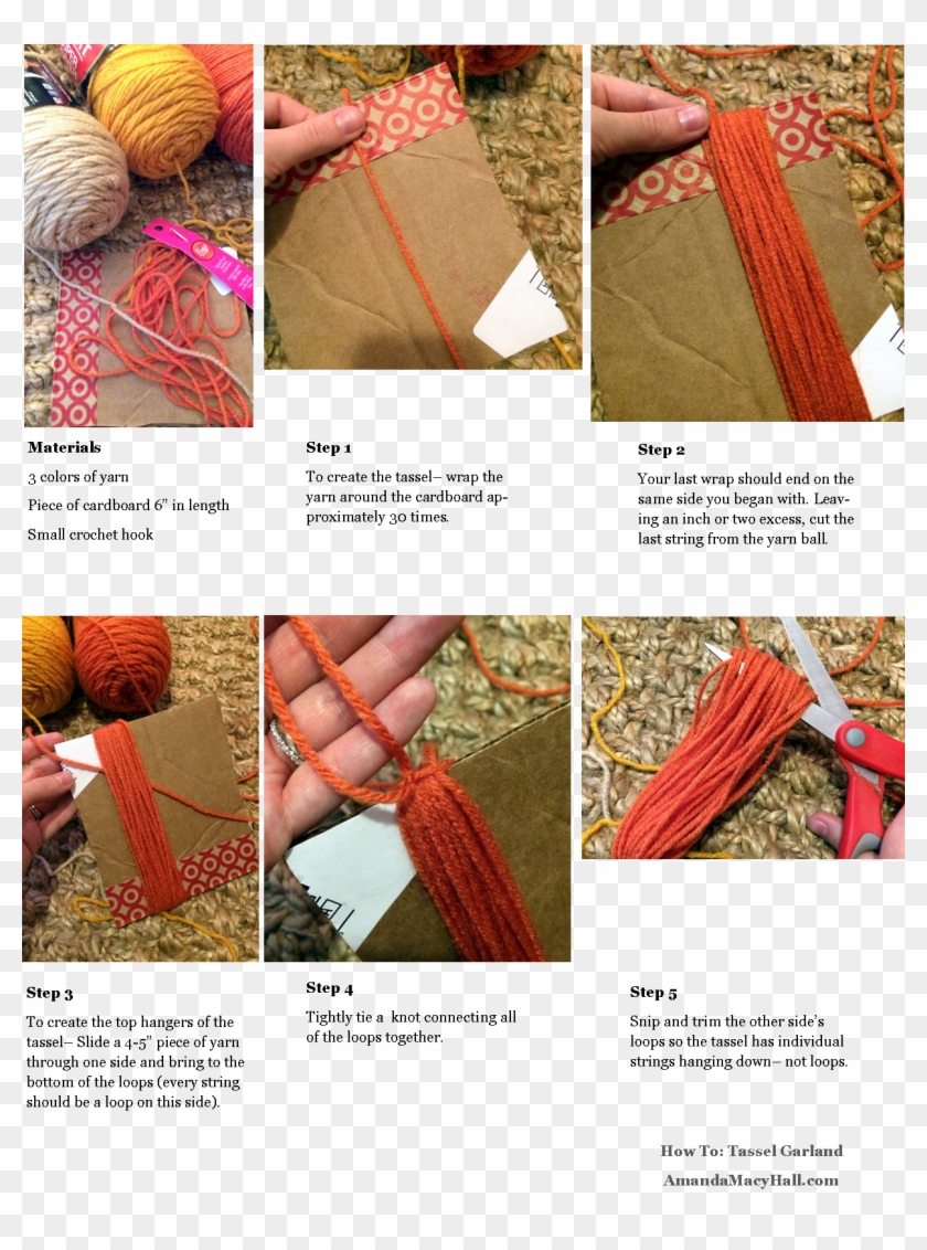 How To Tassel Garland Steps 1 To - Woolen Clipart #3962305