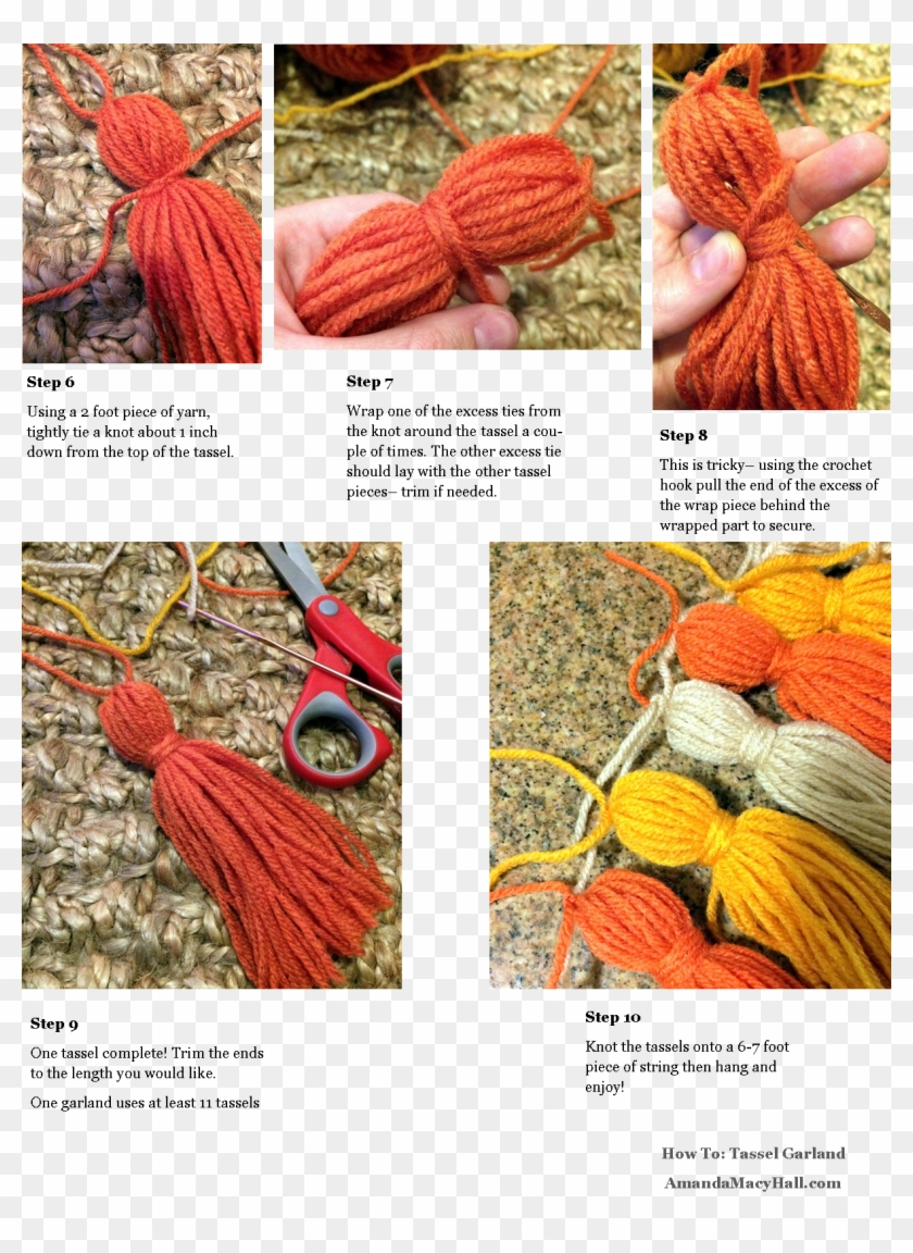 How To Tassel Garland Steps 6 To Finish - Thread Clipart #3963029
