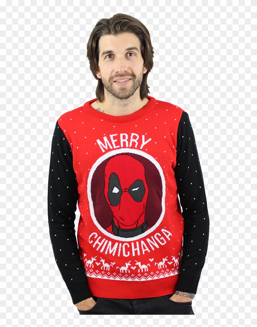 Marvel Official Deadpool Merry Chimichanga Christmas - Sweater Clipart #3963748