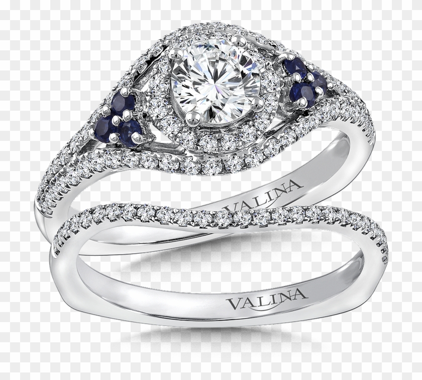 Valina Diamond And Blue Sapphire Engagement Ring Mounting - Pre-engagement Ring Clipart