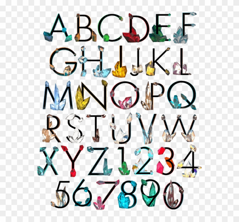 Crystal Colorful Diamond Font Alphabet Clipart #3964822