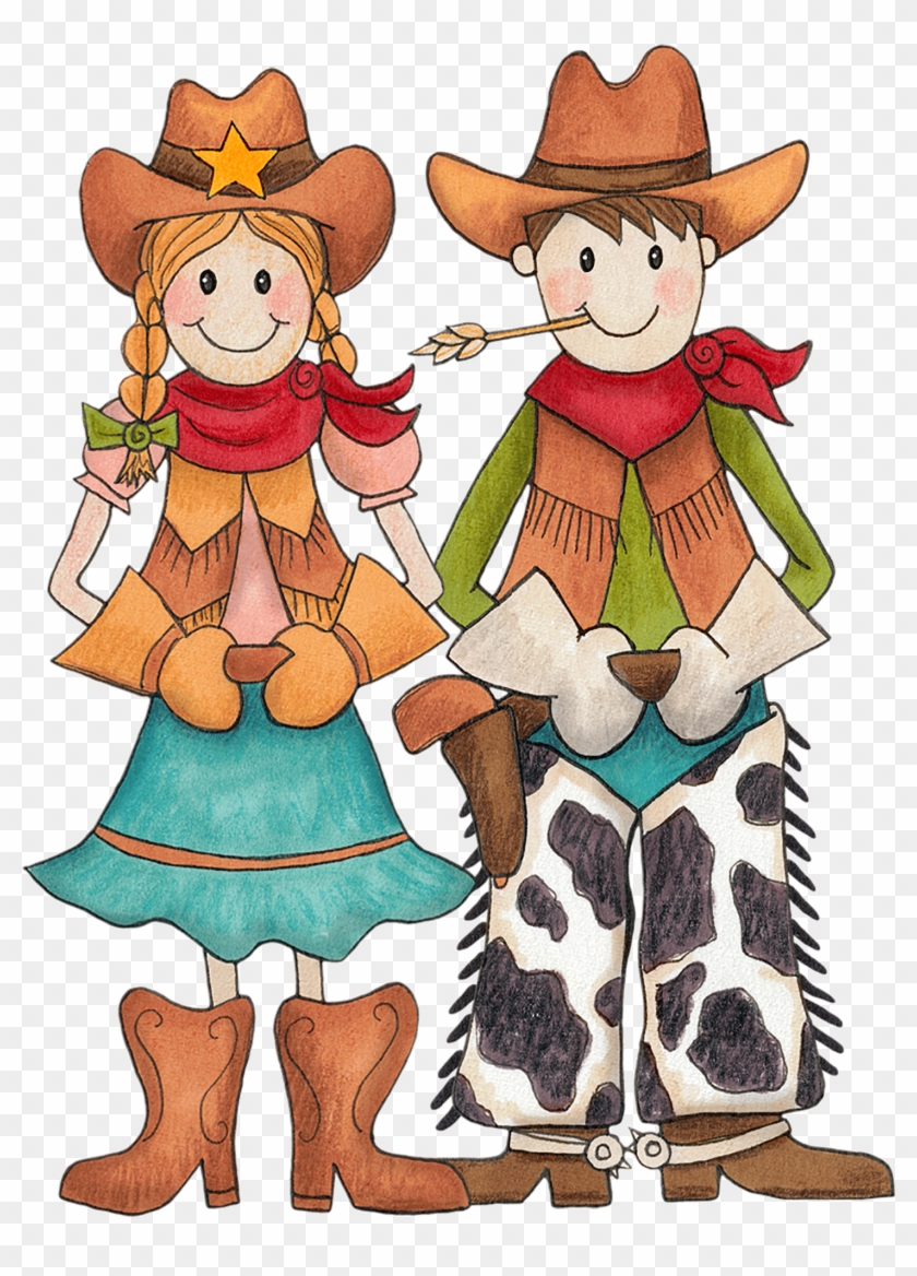 Cowboy&girl - Wedding Invitation Clipart