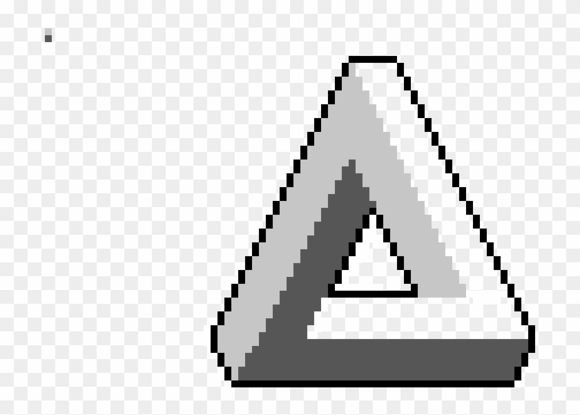 Penrose Triangle - Impossible Triangle Pixel Art Clipart