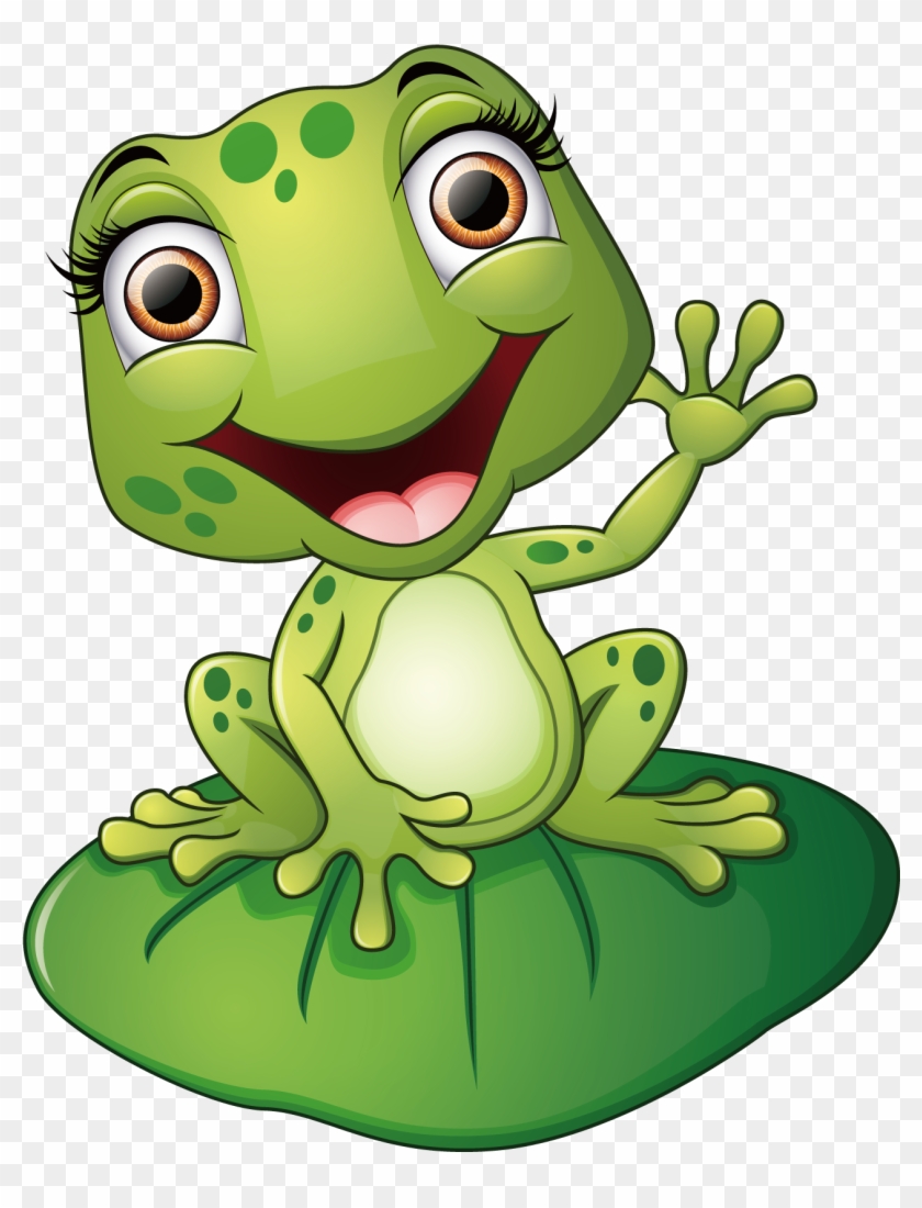 Frog Cartoon The On Leaf Ⓒ - Imagenes De Sapos Animados Clipart #3966051