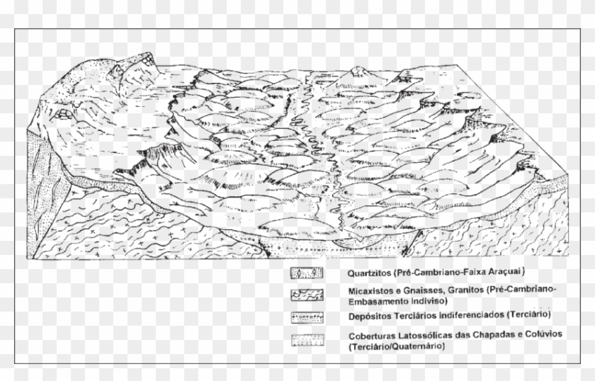 Block Diagram Of The Area Between The Jequitinhonha - Line Art Clipart #3966635