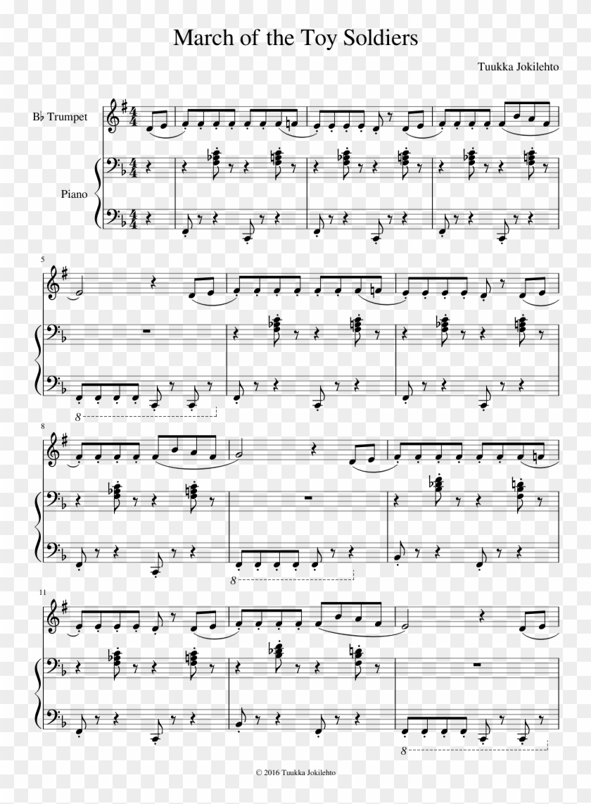 March Of The Toy Soldiers Sheet Music Composed By Tuukka - Lp Lost On You Sheet Music Clipart