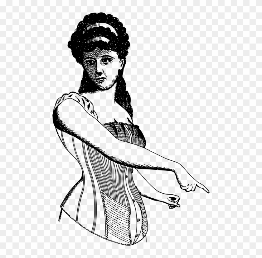 Hourglass Corset Dress Clothing Victorian Fashion - Illustration Clipart #3966845