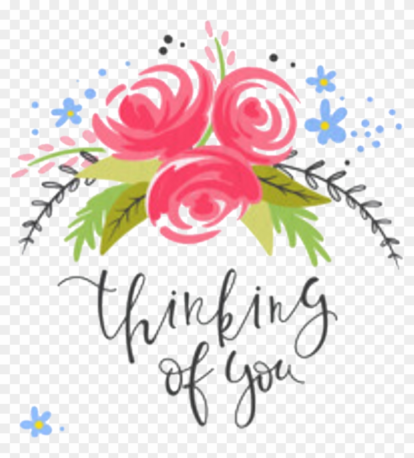 Words Sayings Quotes Floral Header - Thinking Of You Flower Clipart