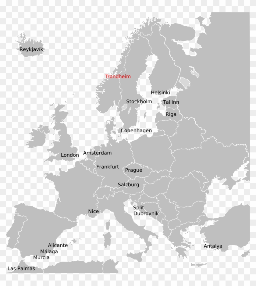 Trd Destinations Map - European Route E4 Clipart #3967147
