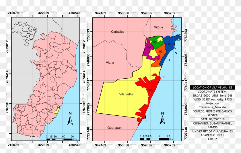 Location Of The Municipality Of Vila Velha And Its - Regioes Administrativas Vila Velha Clipart