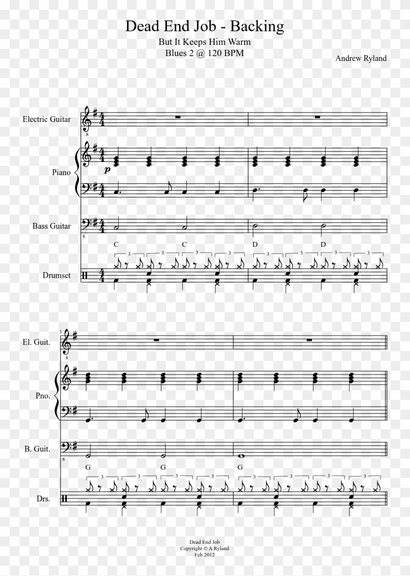 Dead End Job - Sheet Music Clipart