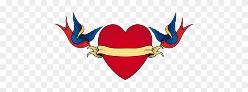 #sparrow #sparrows #hearttattoo #sparrowtattoo #lovetattoo - Tattoo Banner Old School Clipart