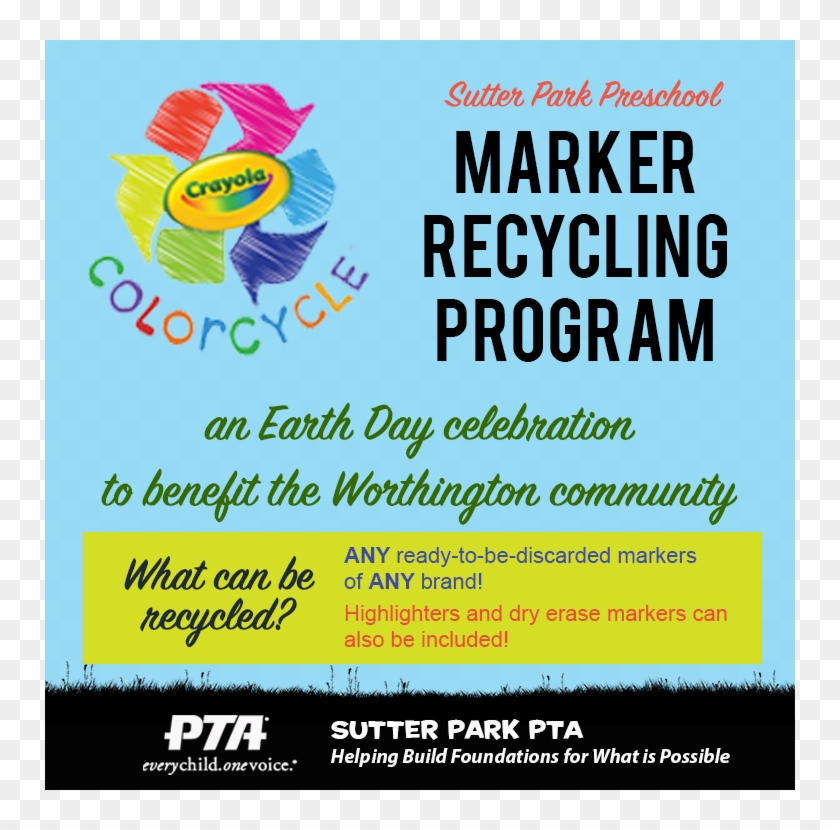 Marker Recycling - Flyer Clipart