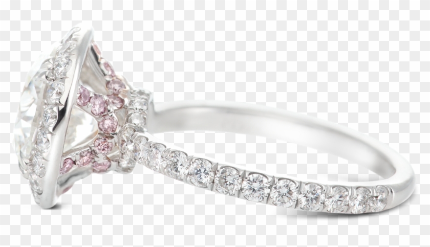 Ring Tiara Halo Round Diamond Crown Basket Pink - Pre-engagement Ring Clipart
