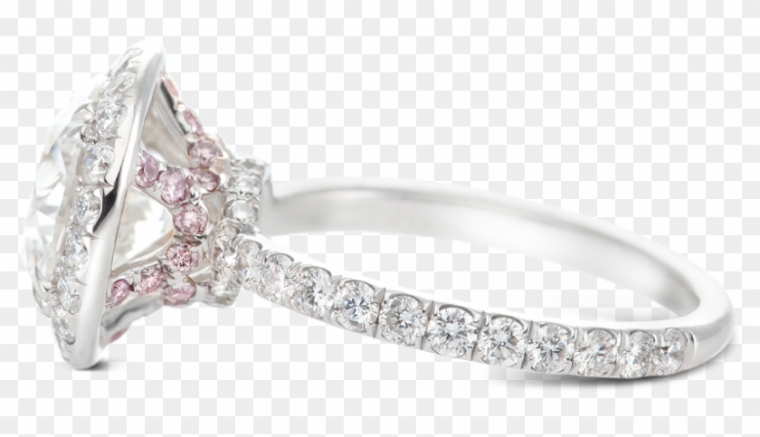 Ring Tiara Halo Round Diamond Crown Basket Pink - Pre-engagement Ring Clipart #3970898