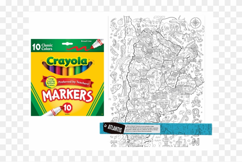Combo Crayola Y Atlantis - Crayola Classic Markers 10 Clipart #3971126