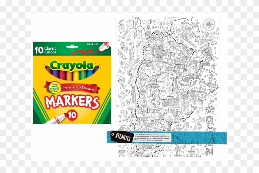 Combo Crayola Y Atlantis - Crayola Classic Markers 10 Clipart