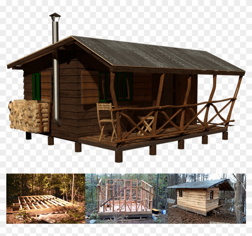 Simple Small Wooden House Design Clipart