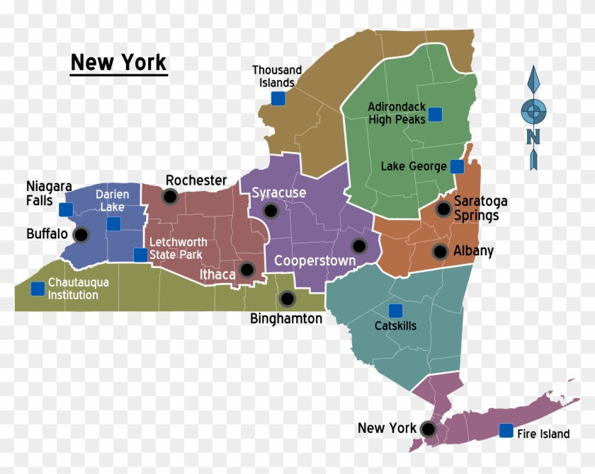 New York Regions Map - New York State Clipart