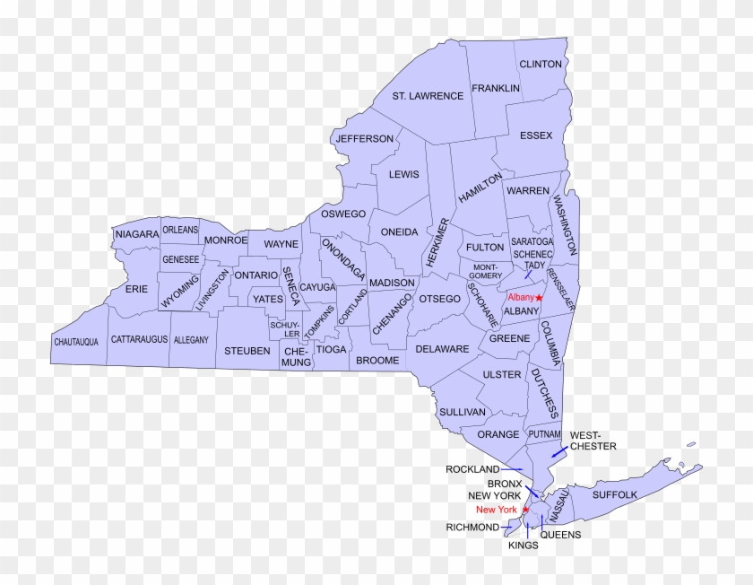 New York Counties - New York Whole State Clipart #3971434