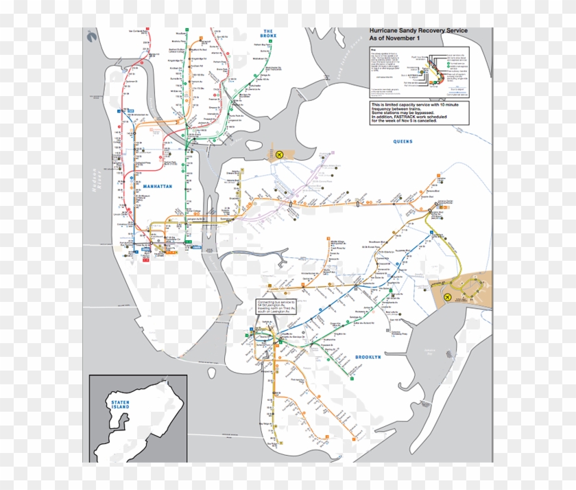 New York City Subway Map, Hurricane Sandy Hangover - Nyc Subway Map After Sandy Clipart #3971575