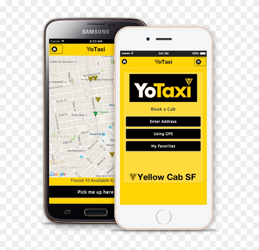Yotaxi Cab App On Phones - App Yellow Clipart #3971750