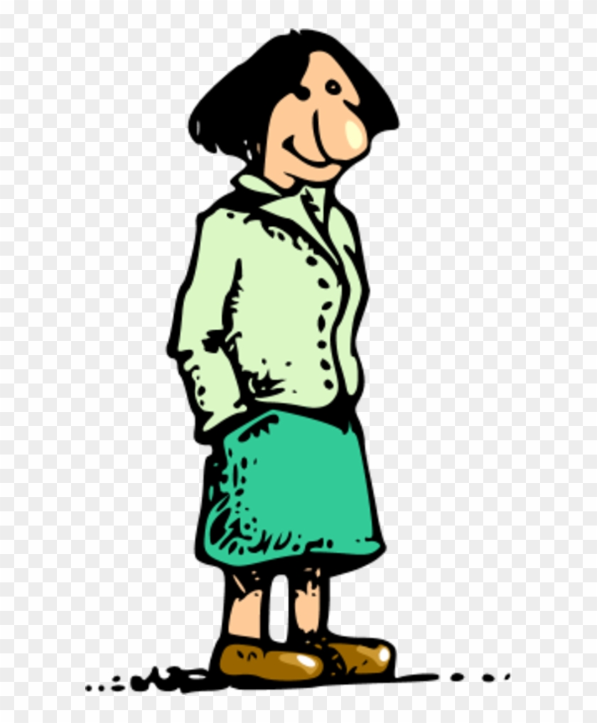 Vector Clip Art - Cartoon Girl With Big Nose - Png Download #3971873