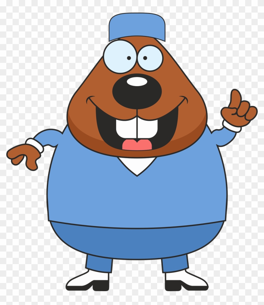 Beaver Doctor,beaver Assistant,beaver In Blue,free - Beaver Doctor Clipart #3971897