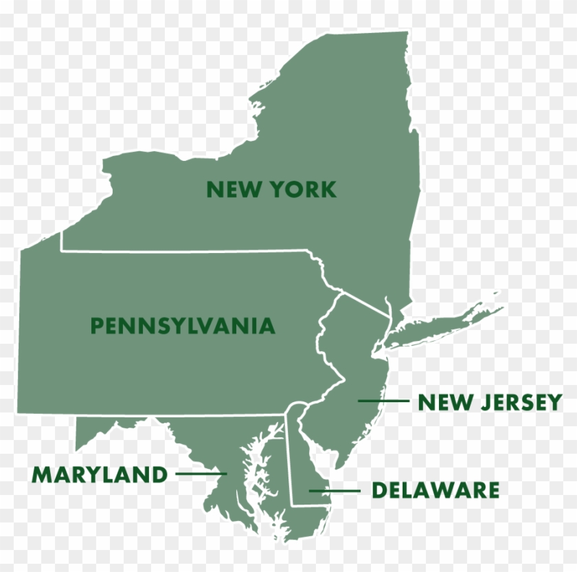Northeast Territory Industrial Sales Map New York, - New York Pennsylvania New Jersey Delaware Clipart