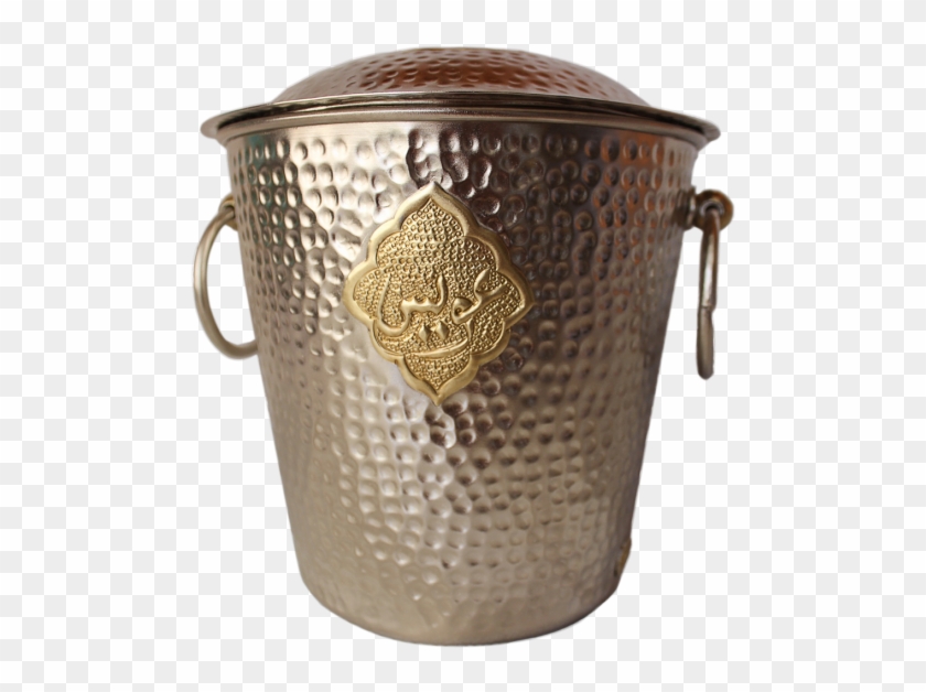 Hammered Ice Bucket With Cover And One Name Badge - Storage Basket Clipart #3972548