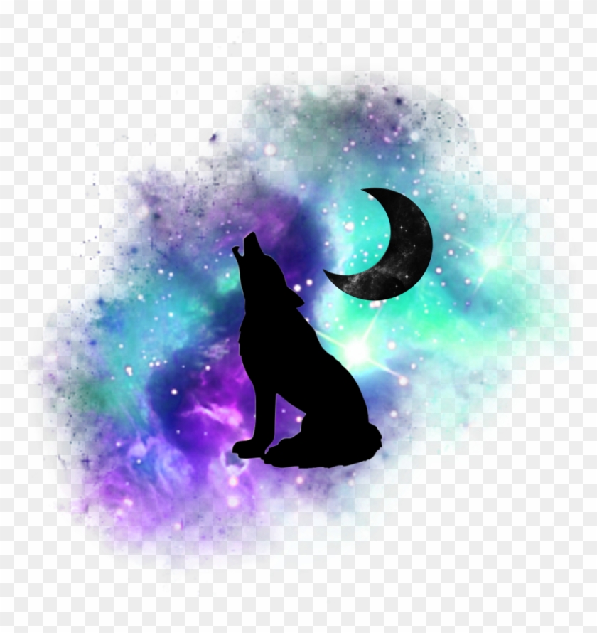 #wolf #moon #galaxy #freetoedit #sticker #stars #star - Transparent Picsart Galaxy Png Clipart #3974043