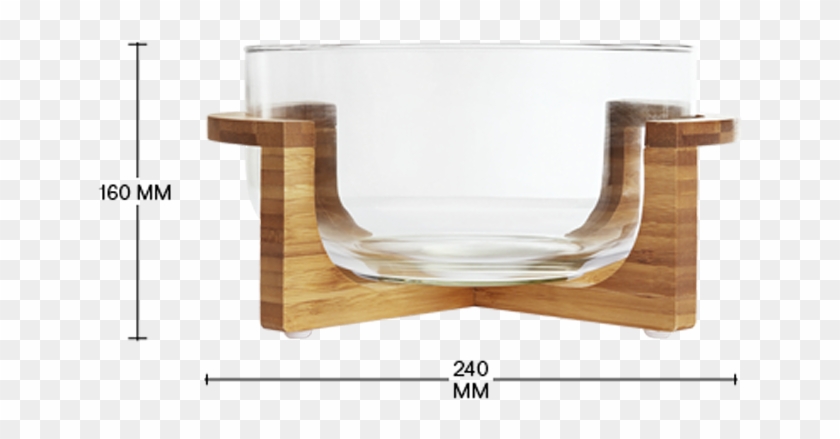 Glass Bowl Wood Stand Clipart