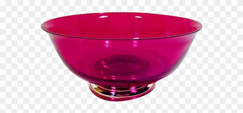 Gorham Ruby Red Glass Bowl With Sterling Silver Weighted - Wine Glass Clipart