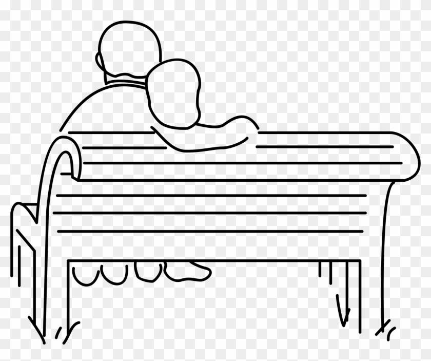 This Free Icons Png Design Of Lovers On A Bench - Bankta Oturan Kadın Çizimi Clipart #3975330