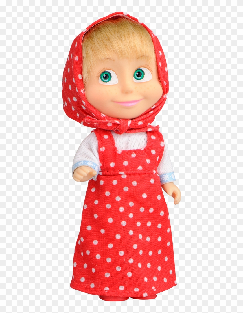 Masha And The Bear Doll With Dress, Red Dotted Dress, - Маша И Медведь Красное Платье Clipart #3975397