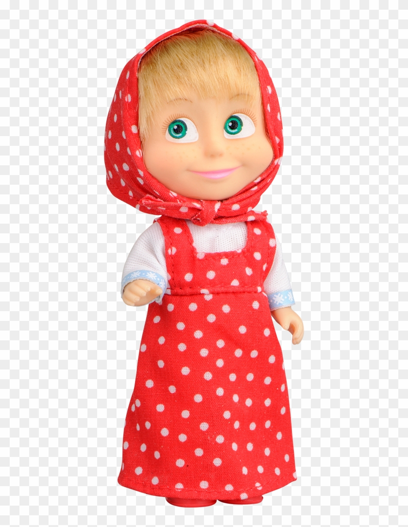 Masha And The Bear Doll With Dress, Red Dotted Dress, - Маша И Медведь Красное Платье Clipart