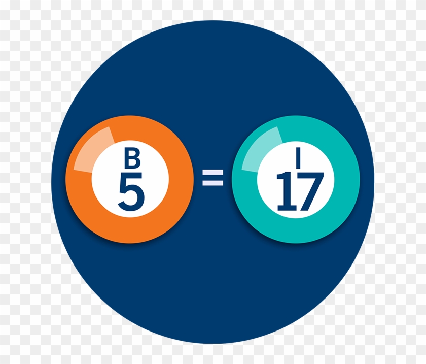 Two Bingo Numbers, B5 And I17, With An Equal Symbol - Circle Clipart