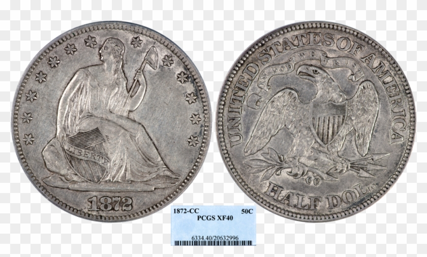1872 Cc 50c Pcgs40 - Quarter Clipart