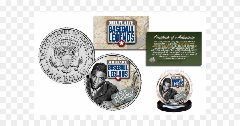 Jackie Robinson Military Baseball Legends Official - Kennedy Half Dollar Clipart #3976607